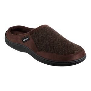 Isotoner Men's Herringbone Logan Hoodback Slippers Brown Size M (8-9)